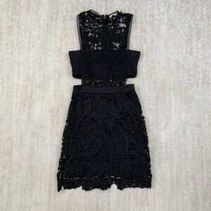 Charlotte Russe Black Lace Summer Cutout Bodycon Mini Dress S